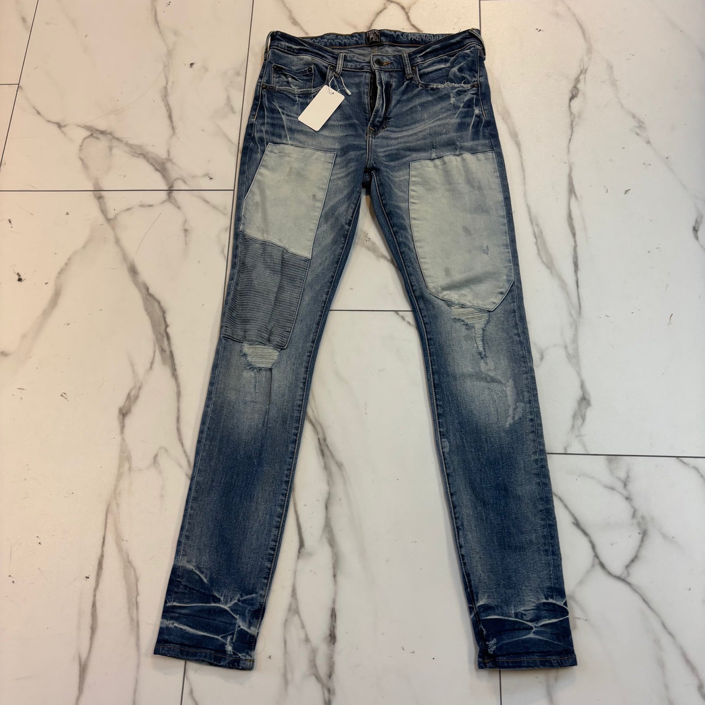 PRPS Jean White Patches WORN
