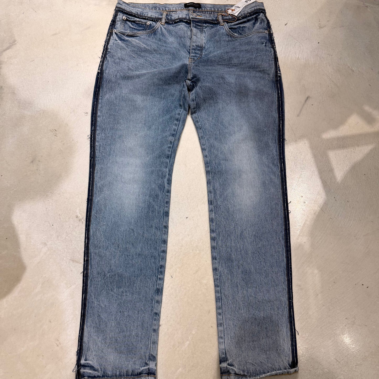PURPLE BRAND SKINNY SHADOW SEAM COATED DENIM (DARK INDIGO)