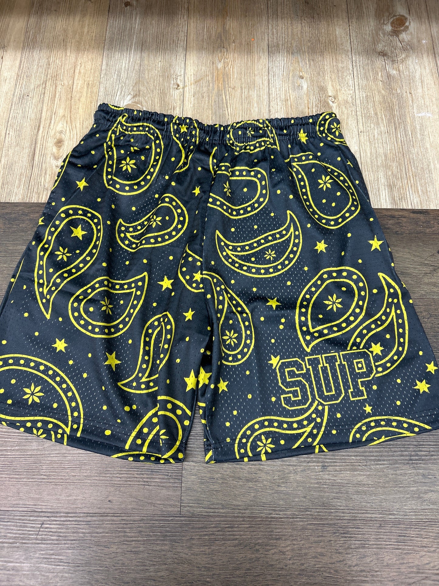 Sup Black & yellow Bandana Shorts