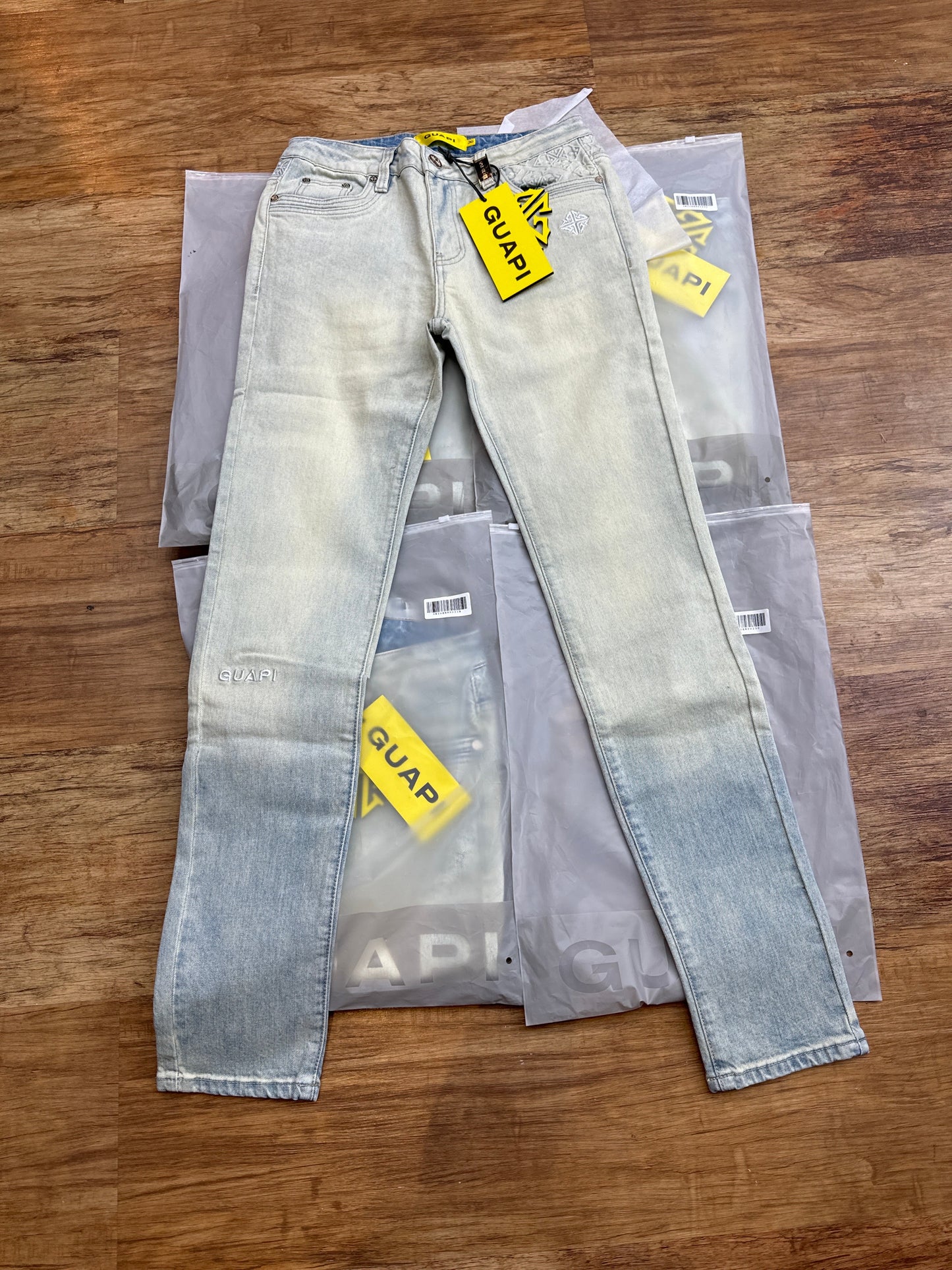 Guapi Faded Light Blue Wash Denim Jeans