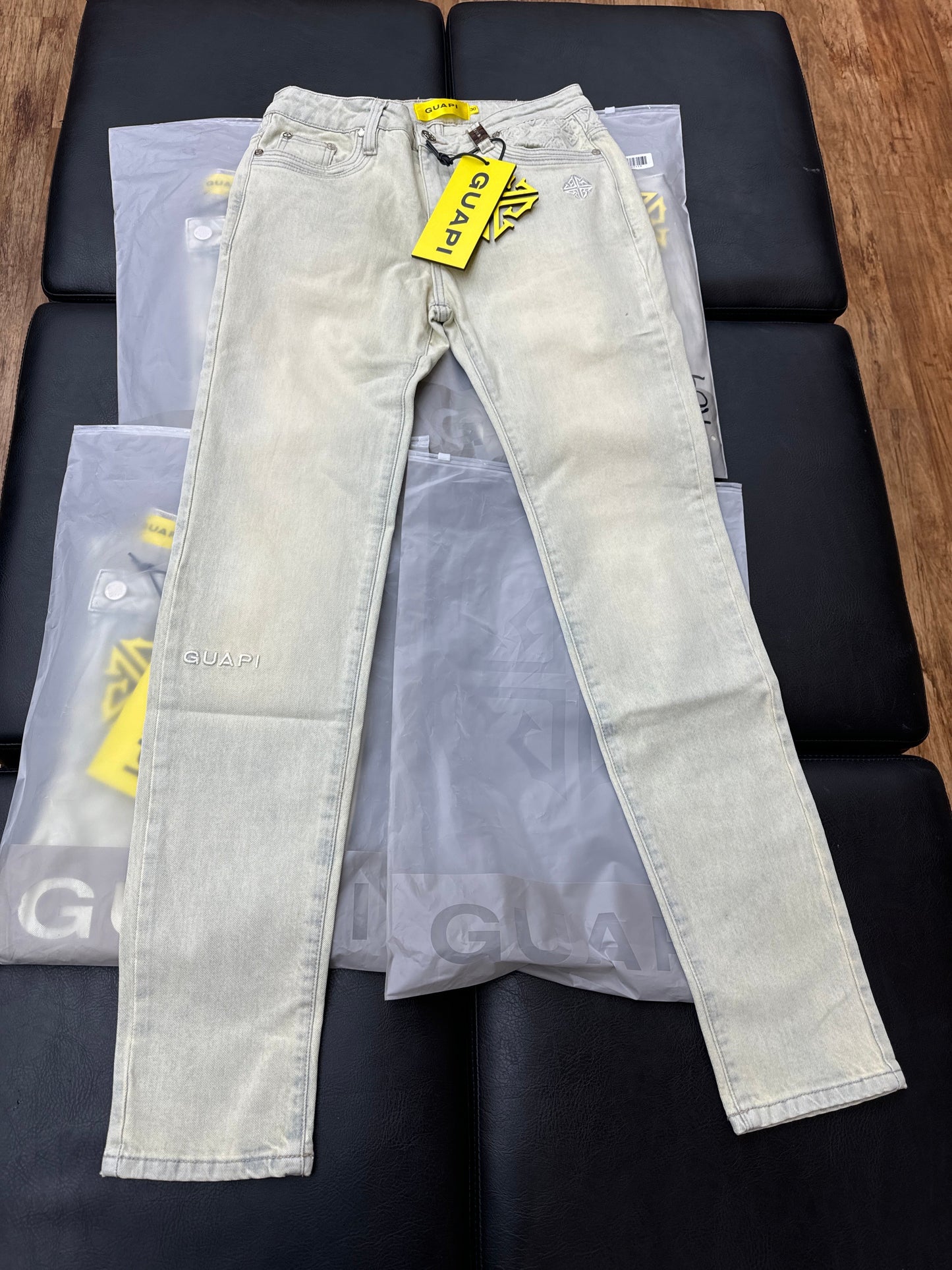Guapi Faded Light green Wash Denim Jeans