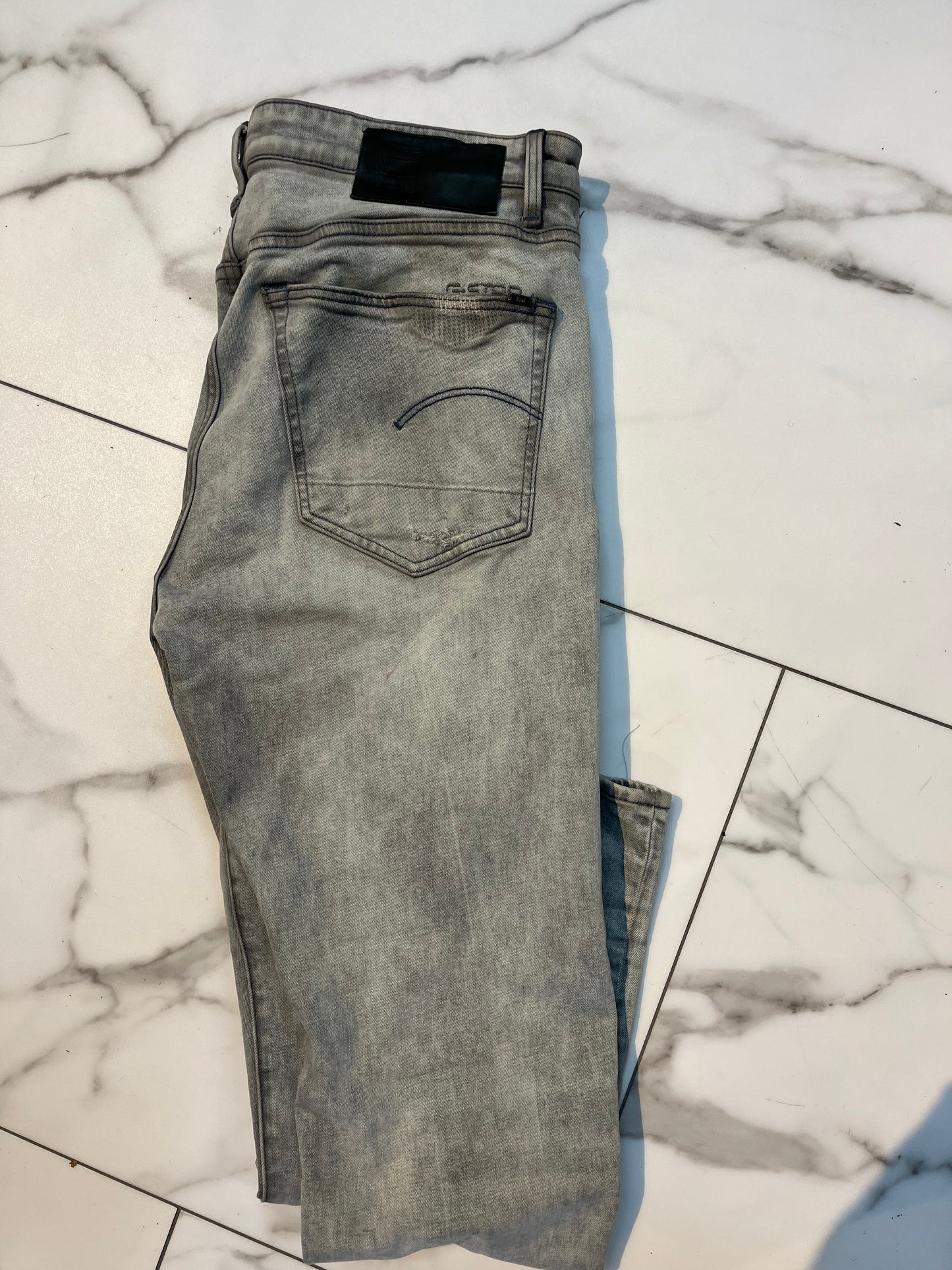 Gstar grey ripped jeans