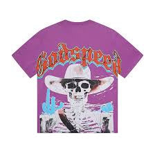 God speed purple skeleton tee