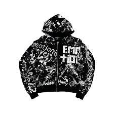 Mixed Emotion Black Graffiti Zip Up