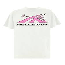 Hellstar Sport Logo T-in a white and pink Tee