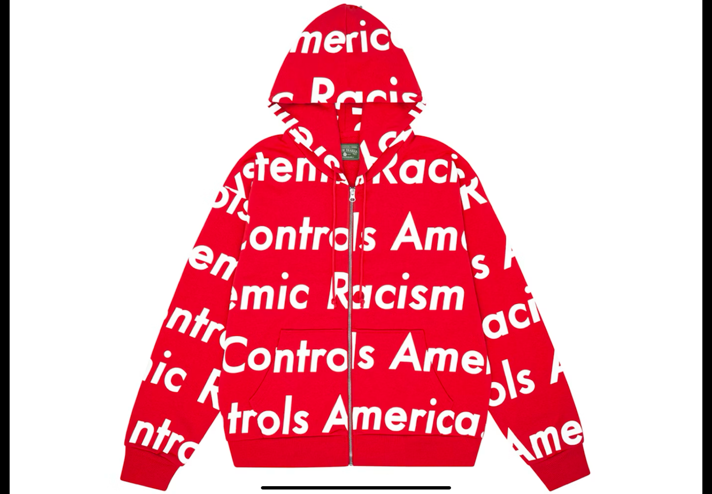 Denim tears x Arthur Java systemic racim controls American red zip up