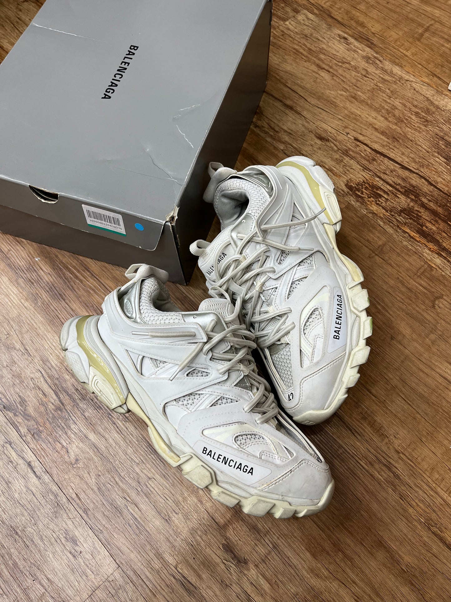 White Balenciaga tracks pre-owned