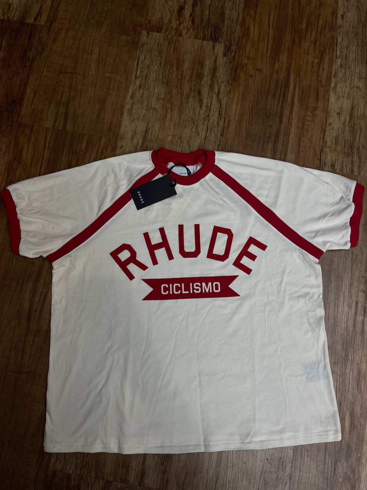 Rhude Ciclismo Tee Shirt red and white (BRAND NEW)
