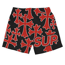 Sup Red Crosses Shorts