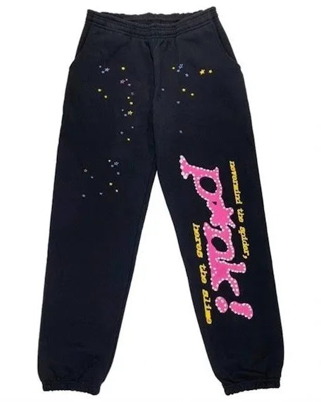Sp5der P*NK Black Sweatpants