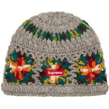 Supreme Grey Crotchet Beanie