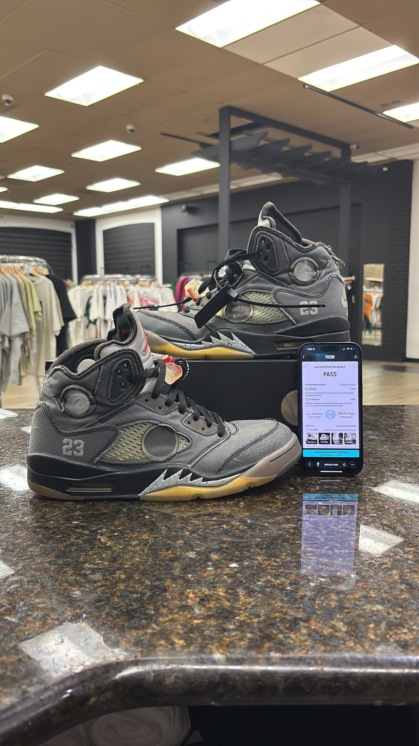 Jordan 5 Off-White Muslin Used with box