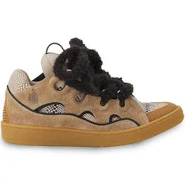 Lanvin Beige Fuzz Laces Curb
