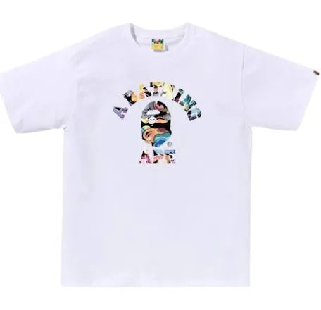 Bape Art Camo College White Tee
