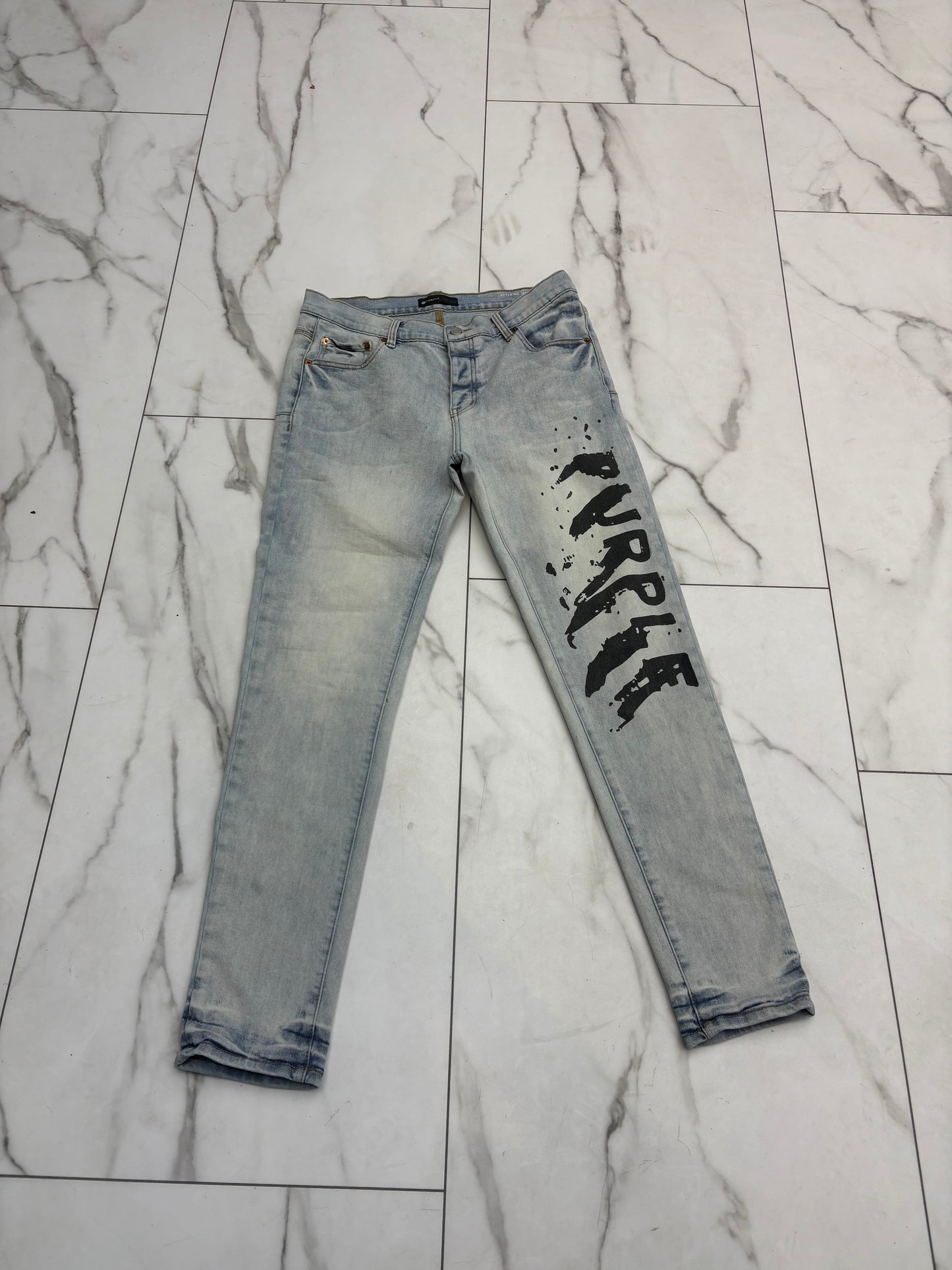 Purple Jeans ‘Purple Print On Left Leg’ PRE-OWNED