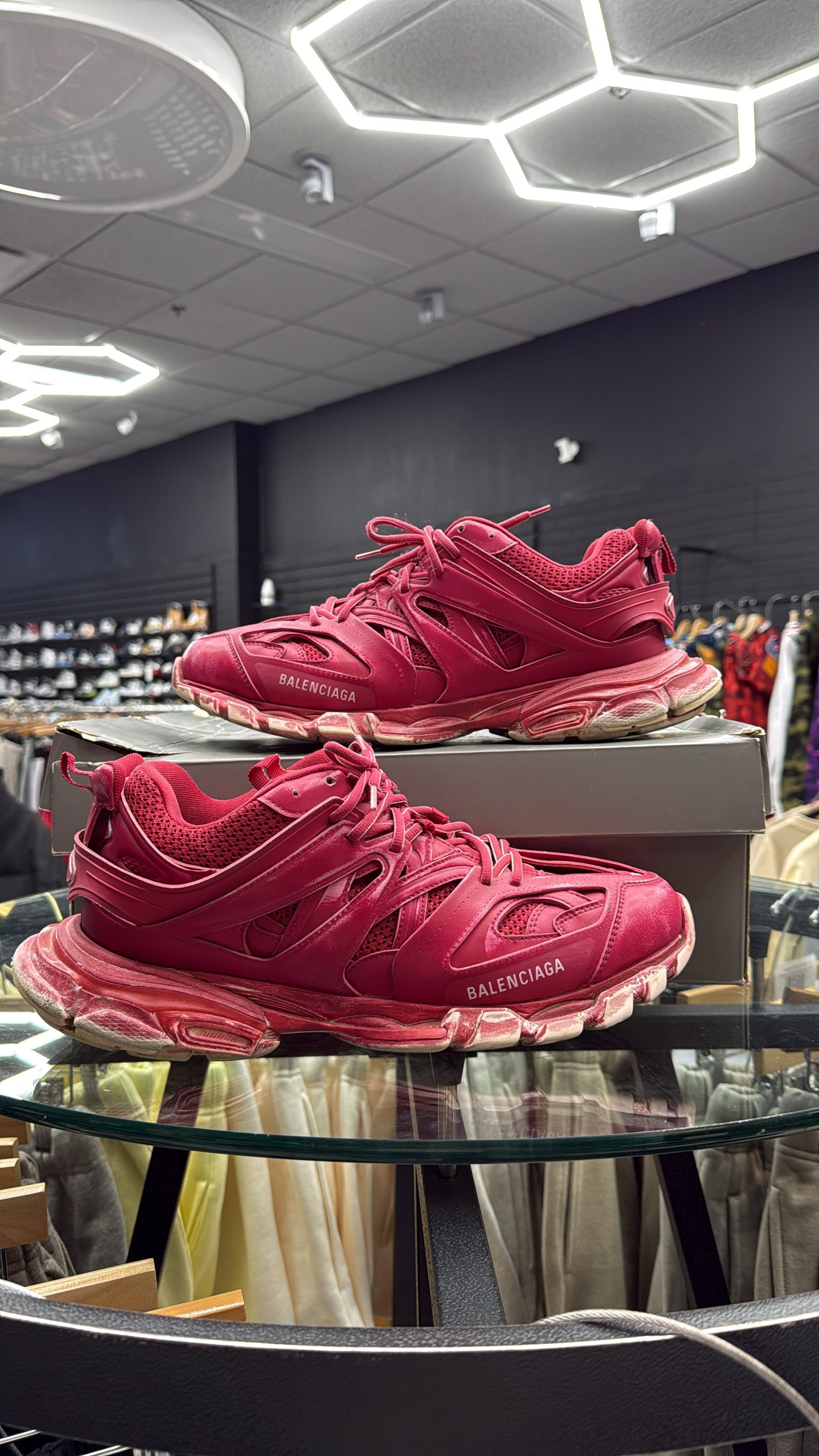 Balenciaga Tracks burgundy faded used with box