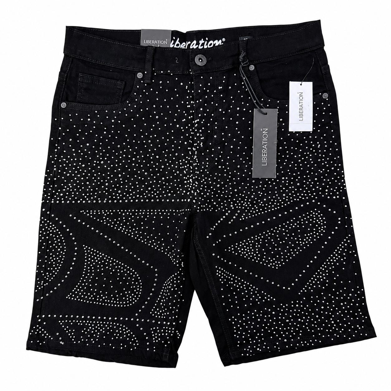 Liberation Black RhineStone Jorts
