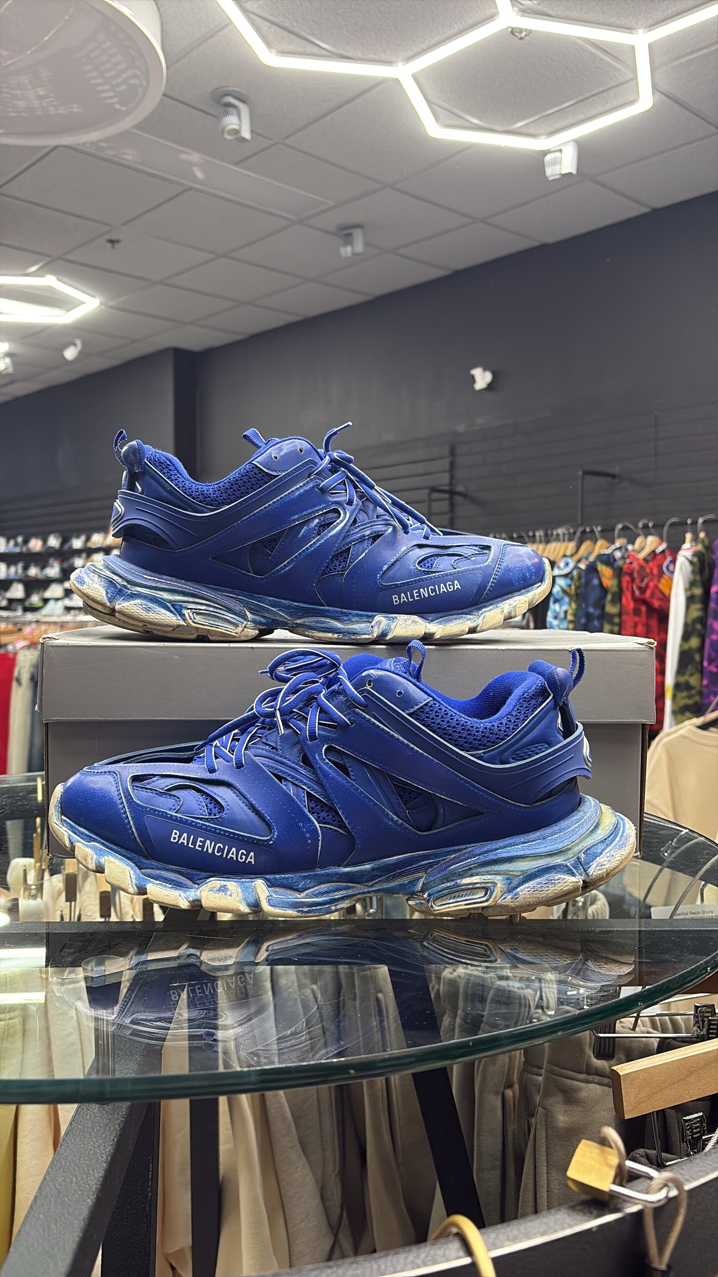 Balenciaga Tracks Blue faded used with box