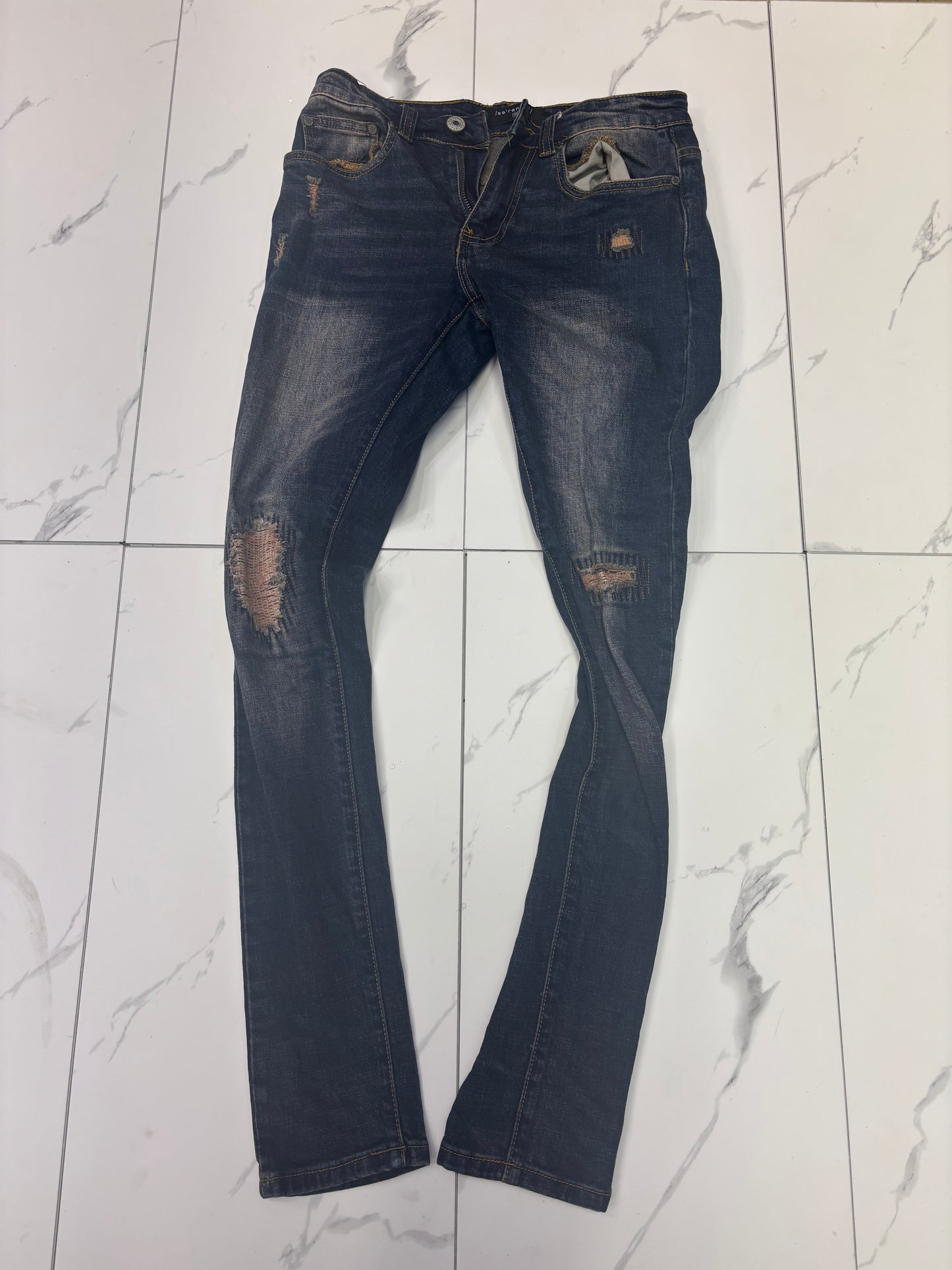 Serenede Blue Distressed Denim Jean Preowned