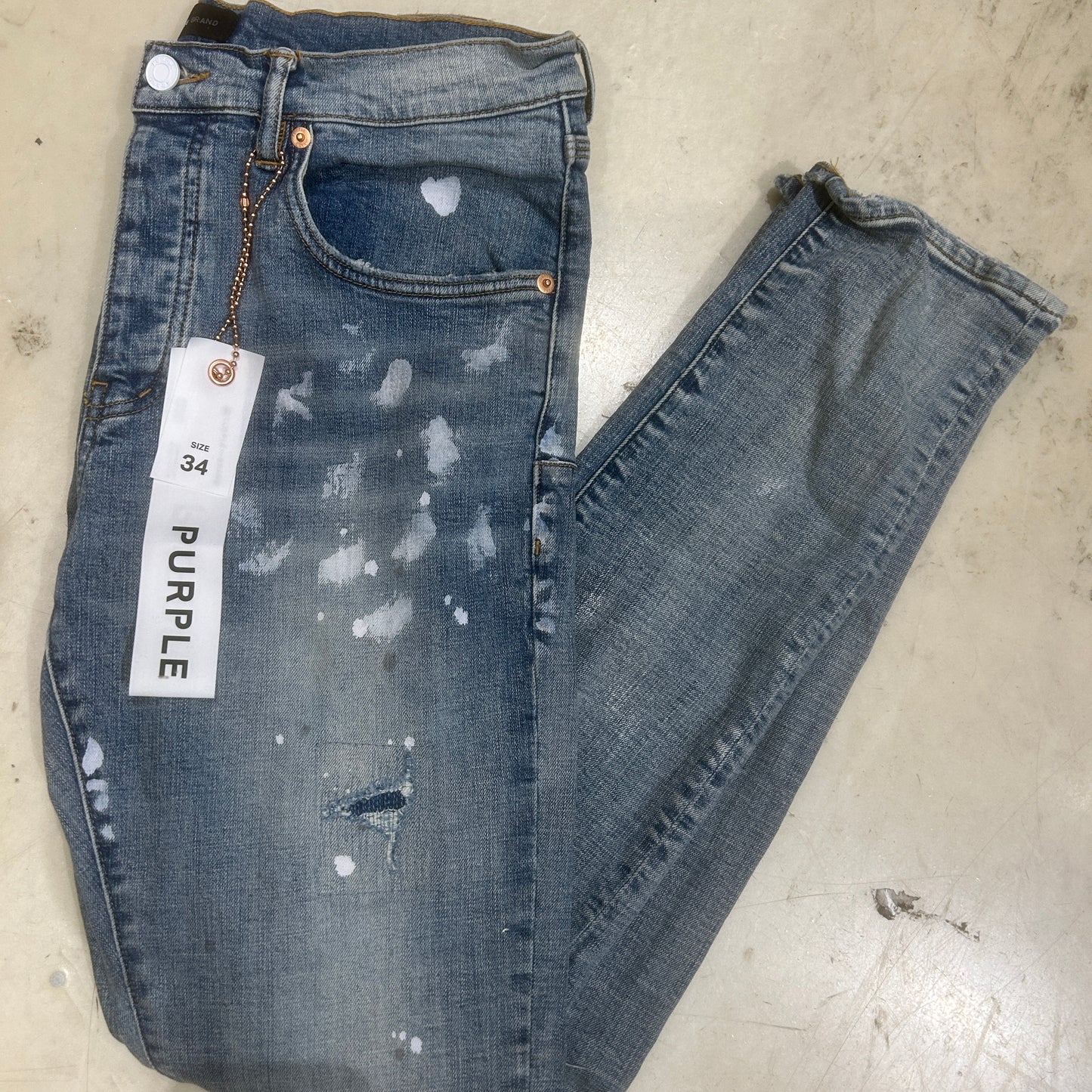 Purple Jeans White Paint Splatter PRE-OWNED