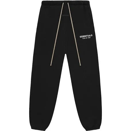 Essentials Fleece Black White Sweatpants