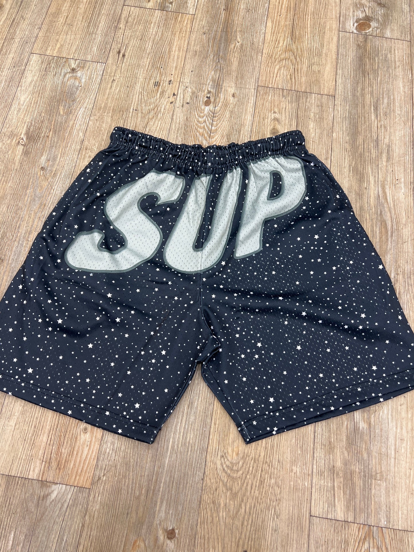 Sup black galaxy shorts