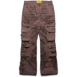Godspeed Clay Burgandy Flared Cargo Pants