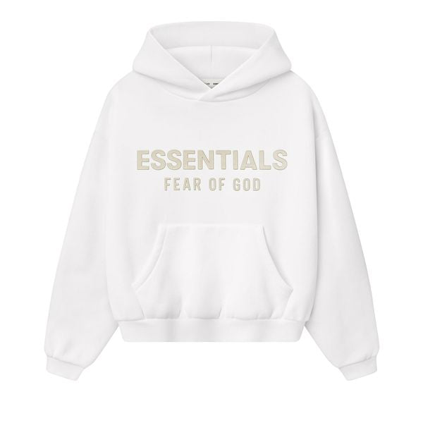 Essentials Fear of God Kids Fleece 'Cloud White' Hoodie
