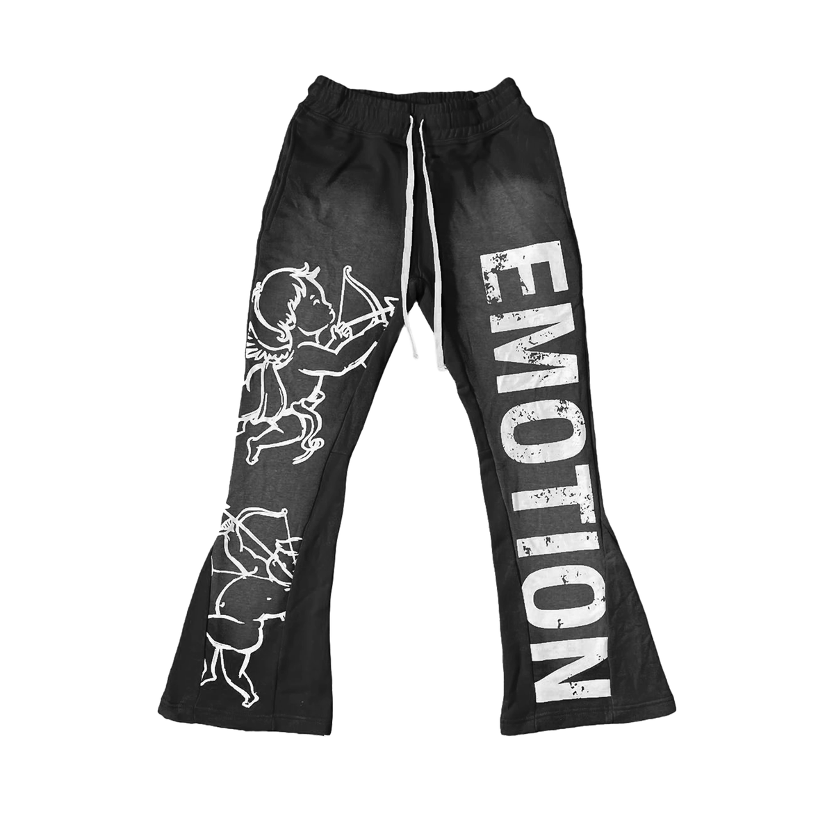 Mixed Emotion Black Cupid Flare Sweatpants