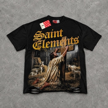 Saint Elements Black Jesus Tee