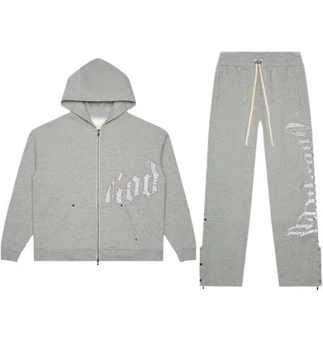 GODSPEED OG LOGO Zip Up Grey/Silver Hoodie