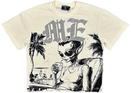 MIXED EMOTION #20 BEACH RHINESTONE TEE CREAM