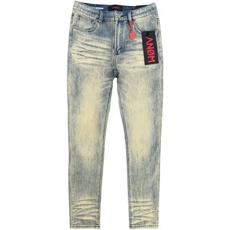 ANOM Vintage Red Tag Blue Wash Skinny Jeans