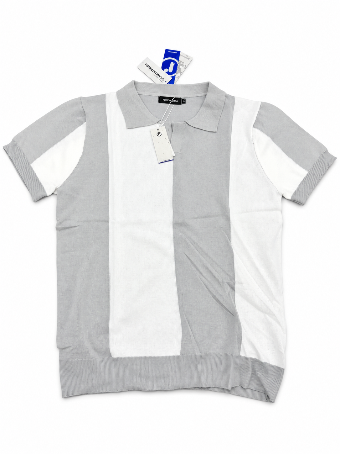 Rare Common Grey White Polo Tee