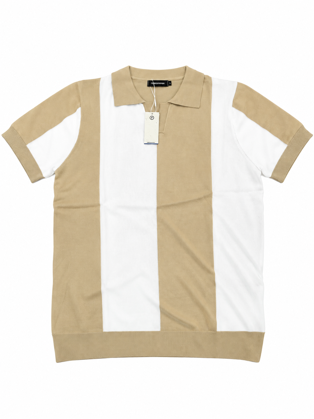 Rare Common Beige White Polo Tee