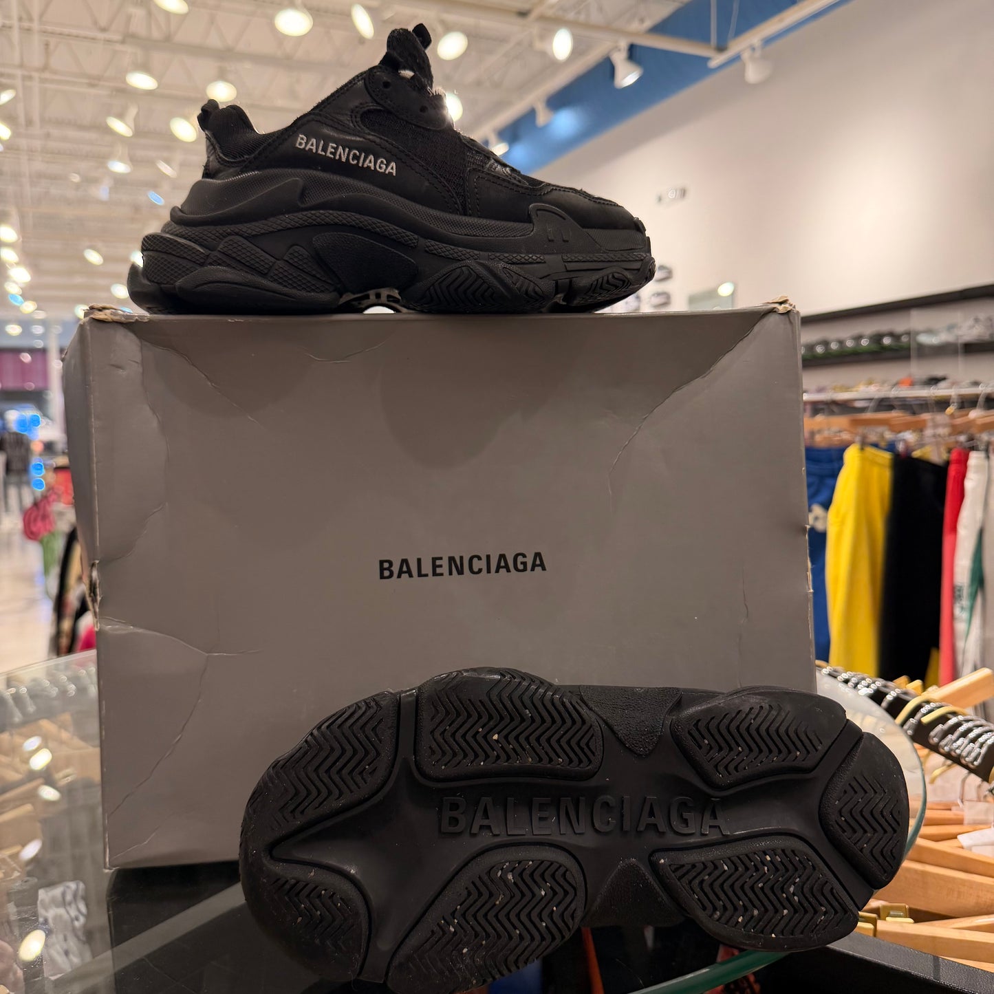 Balenciaga Triple S Black Used( With Box)