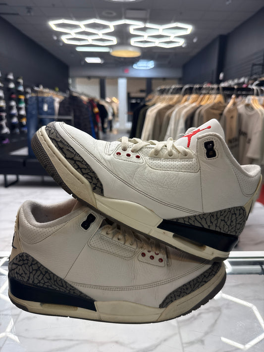 Jordan 3 White Cement Reimagined USED NO BOX