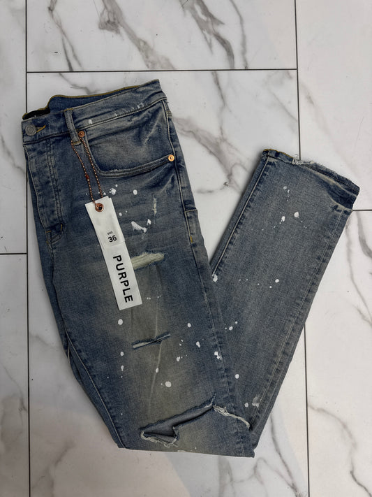 PURPLE PAINT SPLATTER DISTRESSED