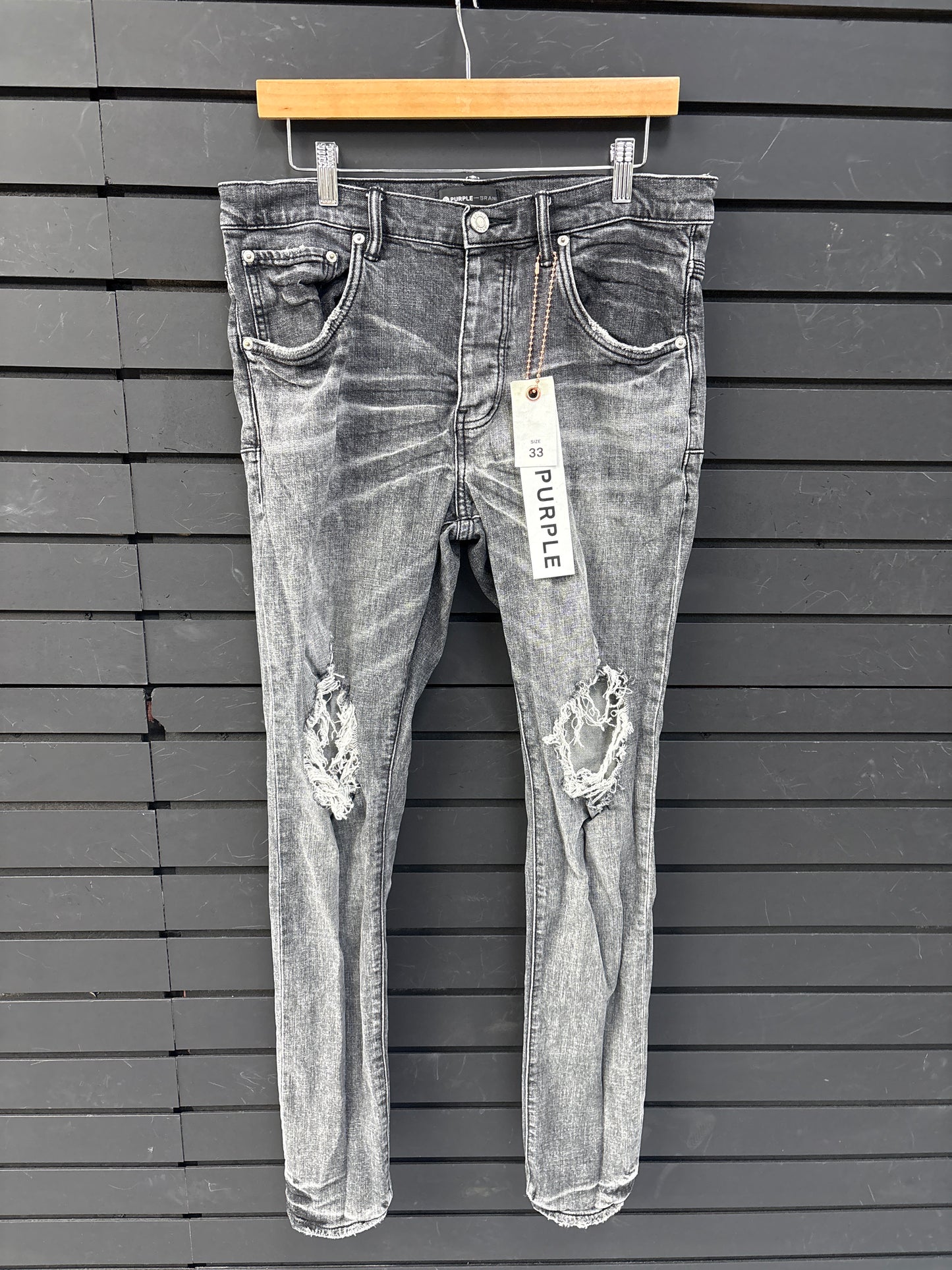 Purple Dirty Blow out Grey Jeans USED