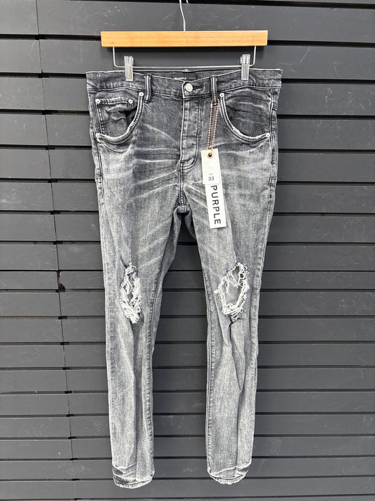 Purple Dirty Blow out Grey Jeans USED