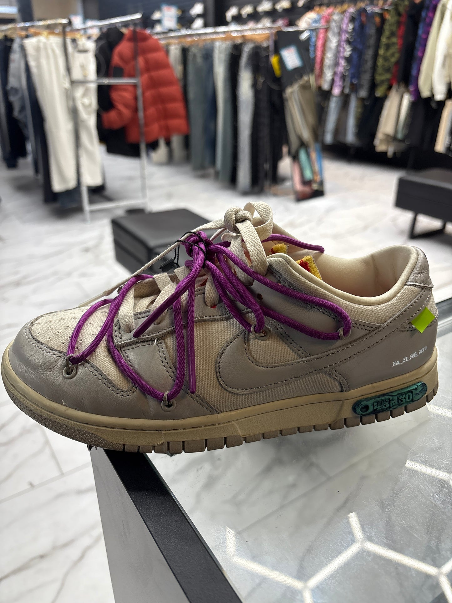 Off White Lot 45 USED dunk w box