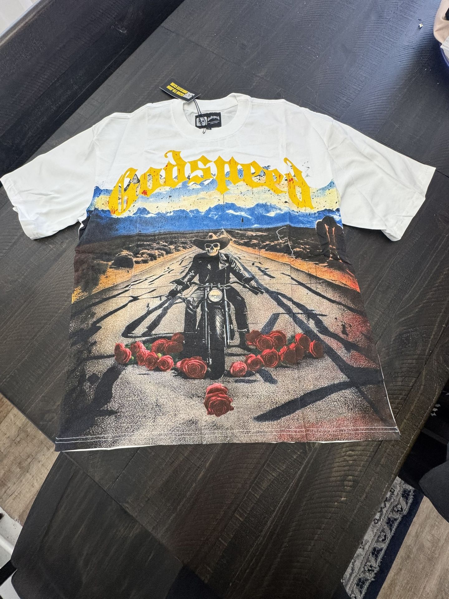 GodSpeed White “Rose Trail” Tee