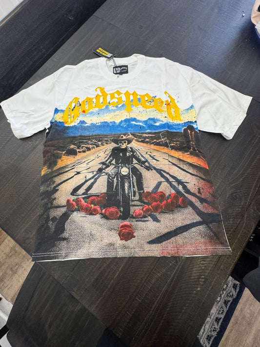 GodSpeed White “Rose Trail” Tee