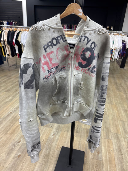 Genuine Club Rhinestone Zip up Grey