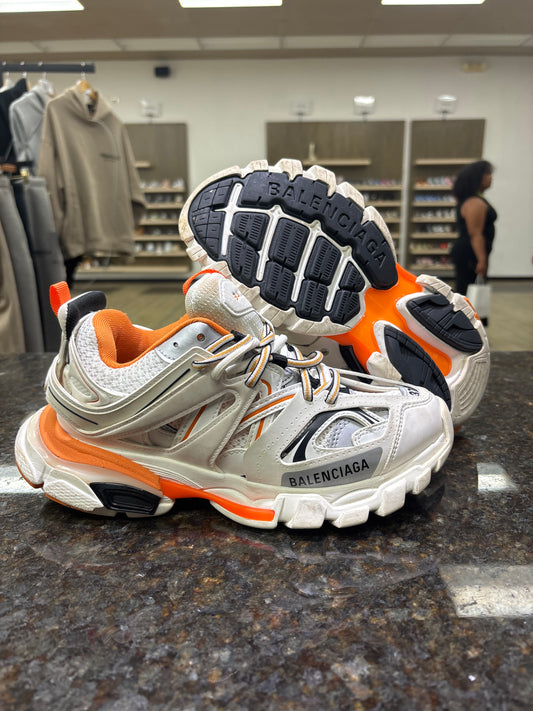 Balenciaga Tracks White/Orange PRE-OWNED NO BOX