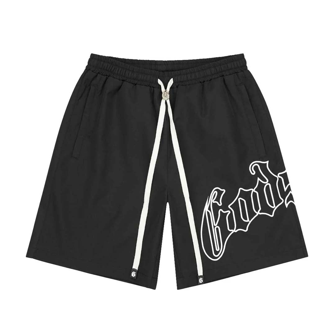 Godspeed OG Logo Nylon Shorts Black White
