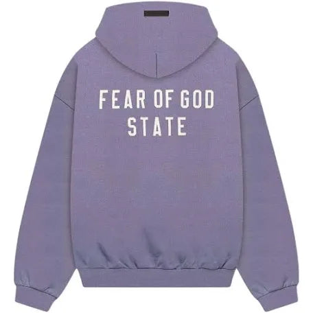 Essentials Lavender White Font Hoodie