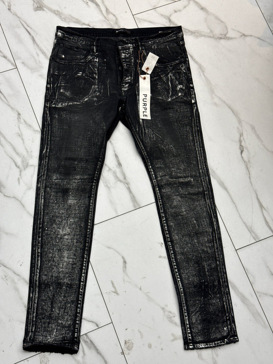 PURPLE BLACK WASH METALLIC SILVER JEANS BRAND NEW