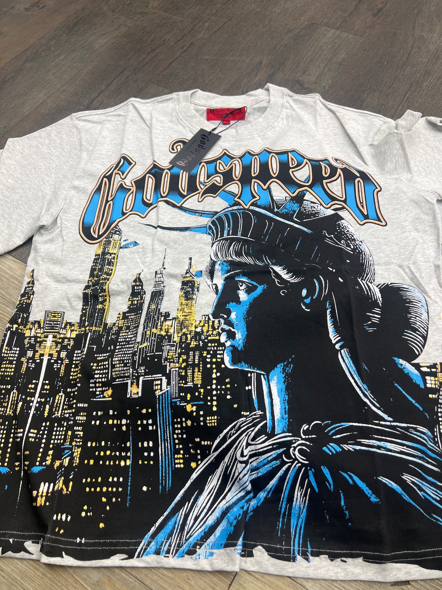 God speed grey manhattan city tee