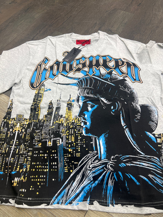 God speed grey manhattan city tee